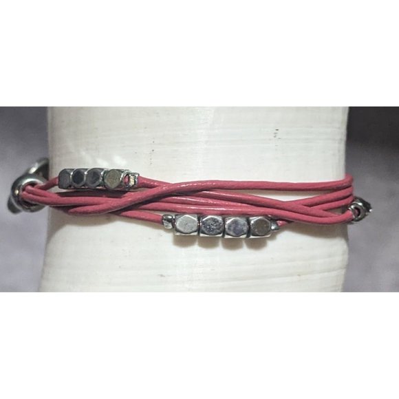 Fossil Pink And Silver Beaded Bracelet - Picture 3 of 5